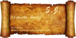 Sloboda Jenő névjegykártya