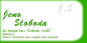 jeno sloboda business card